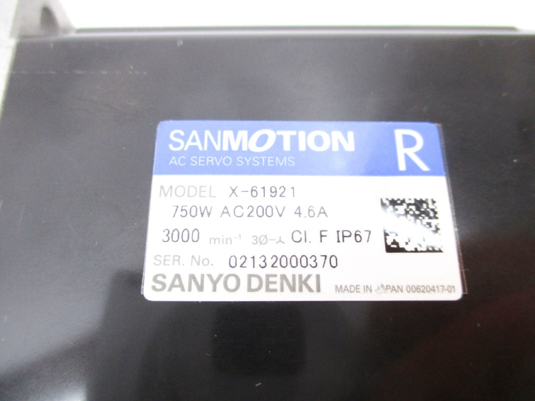 SANYO DENKI X-61921 200VAC 4.6A 3000RPM NSNP