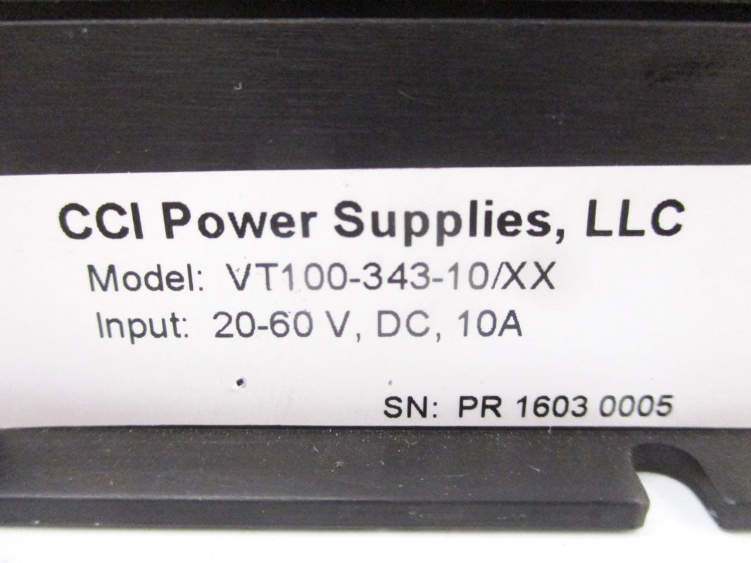 CCI POWER SUPPLIES VT100-343-10/XX 60VDC 10A UNMP