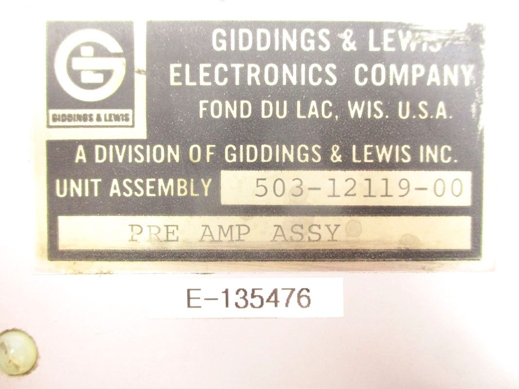 GIDDINGS & LEWIS 503-12119-00 UNMP