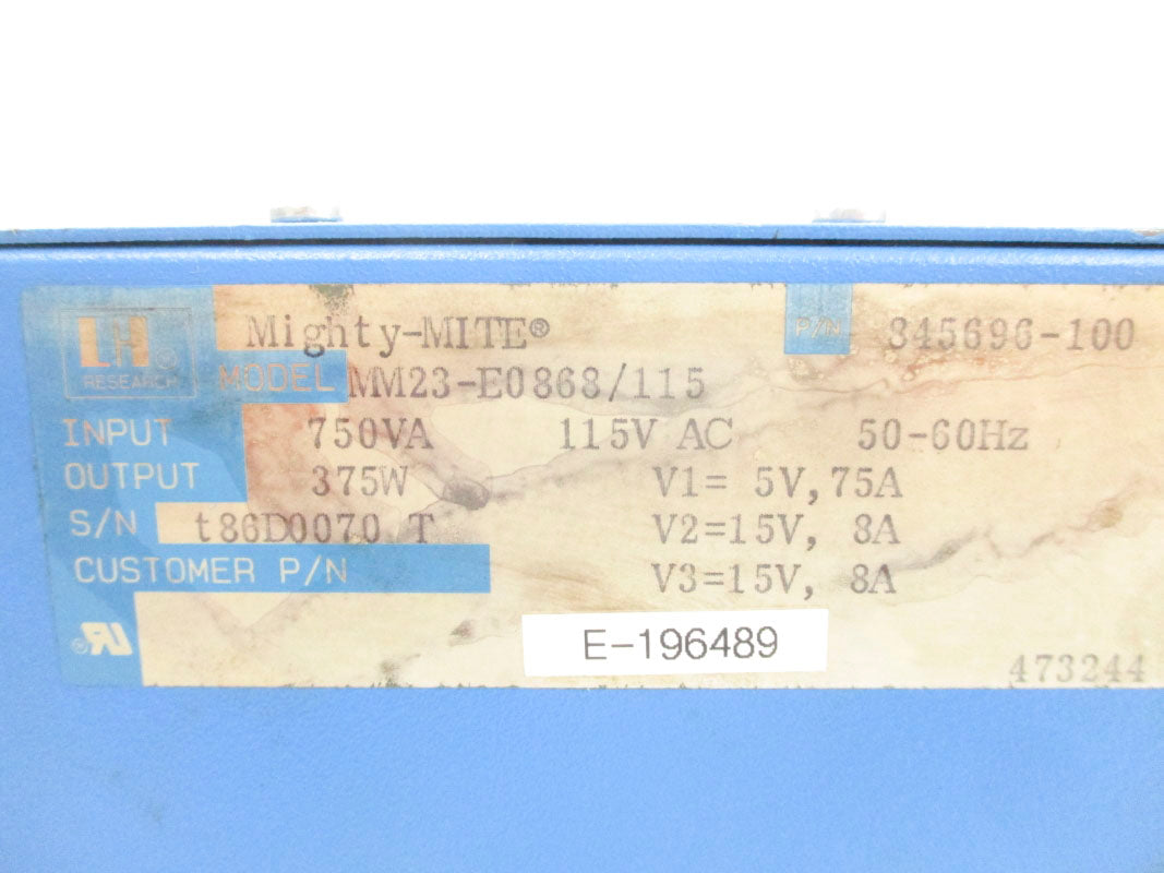 LH RESEARCH MM23-E0868/115 345696-100 115VAC NSNP