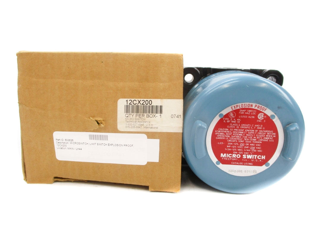 MICRO SWITCH 12CX200 480VAC 20A NSMP