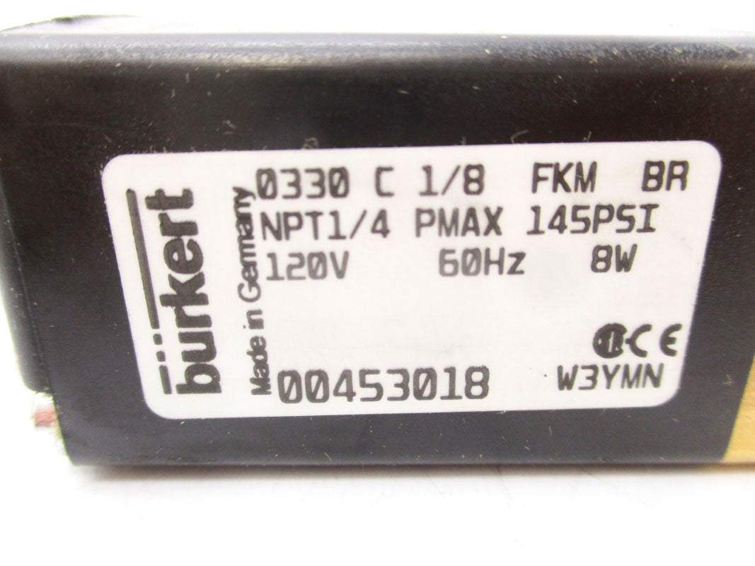 BURKERT 0330C1/8FKMBR 00453018 120V 145PSI (PKG OF 2) NSMP