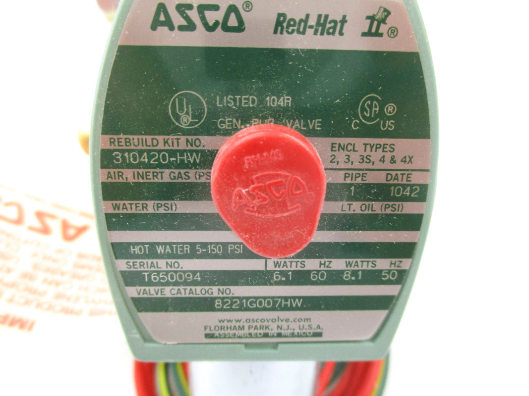 ASCO 8221G007HW 120V 150PSI NSMP