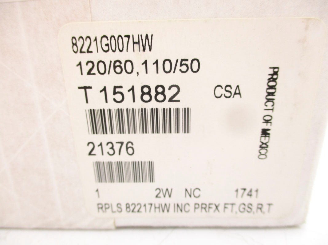 ASCO 8221G007HW 120V NSFS