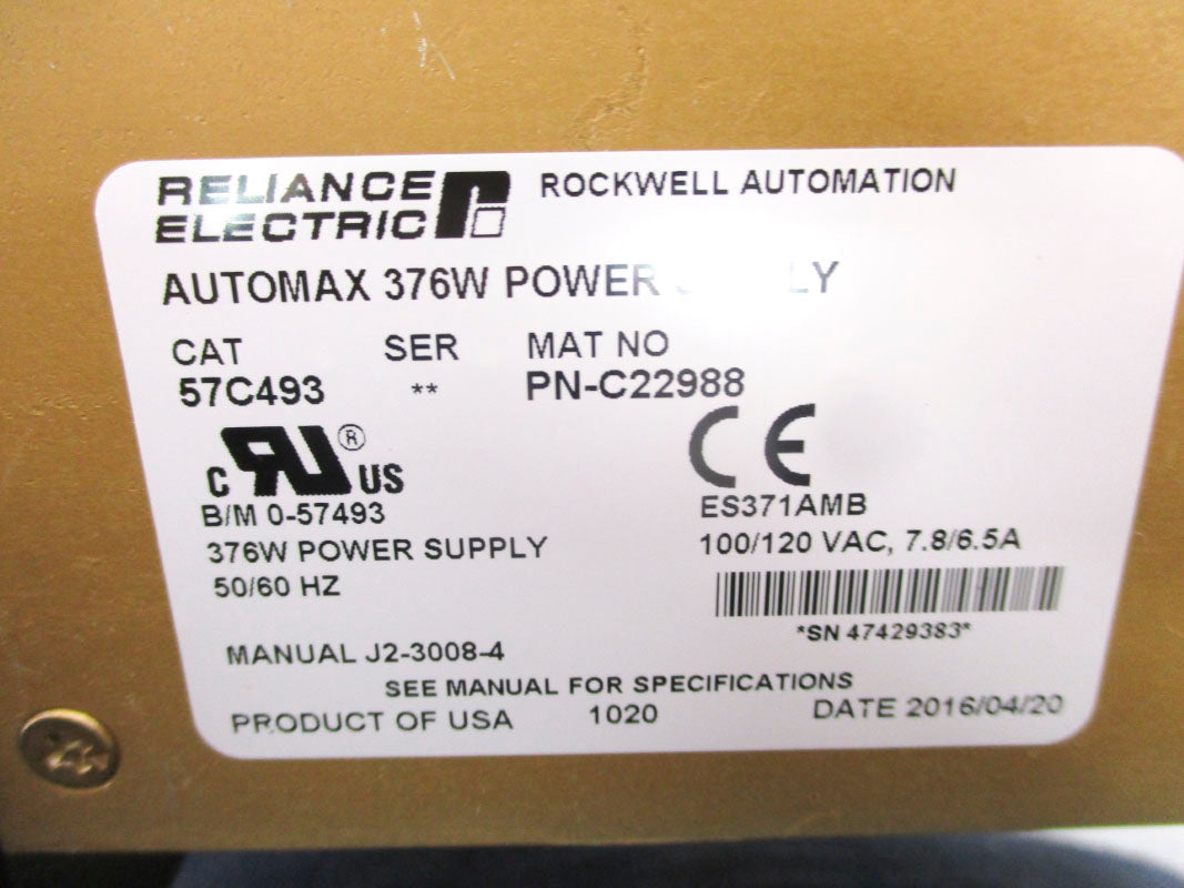 RELIANCE ELECTRIC 57C493 (NO KEY) 120VAC 6.5A UNMP