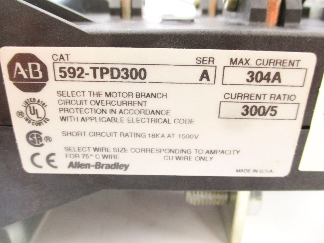 ALLEN BRADLEY 592-TPD300 SER. A 300/5 304A NSNP