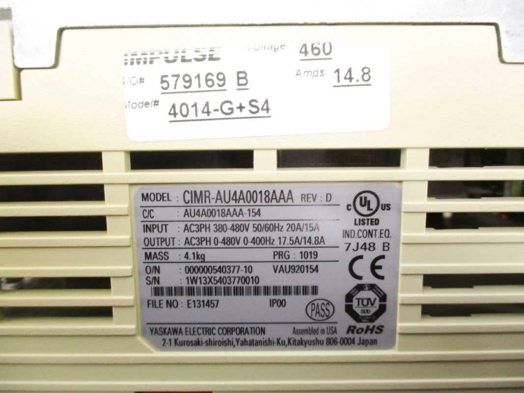 MAGNETEK CIMR-AU4A0018AAA 480V 15A UNMP