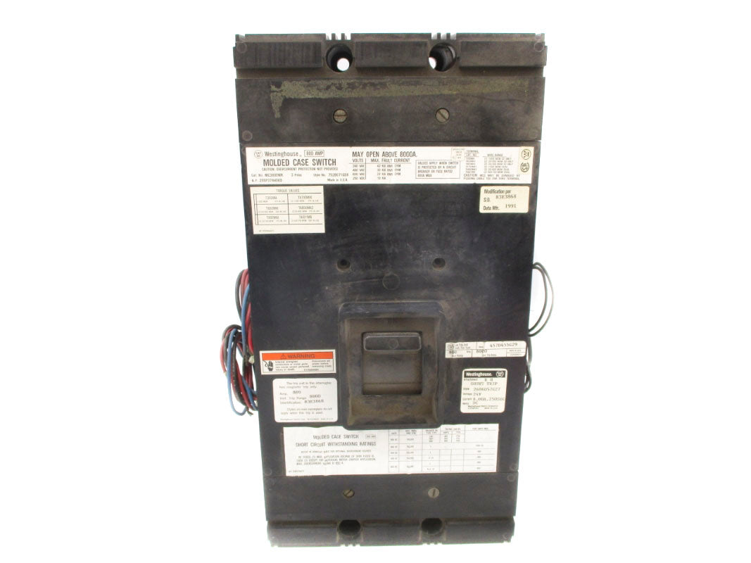 WESTINGHOUSE MC3800WK 457D455G29 600VAC 800A NSNP