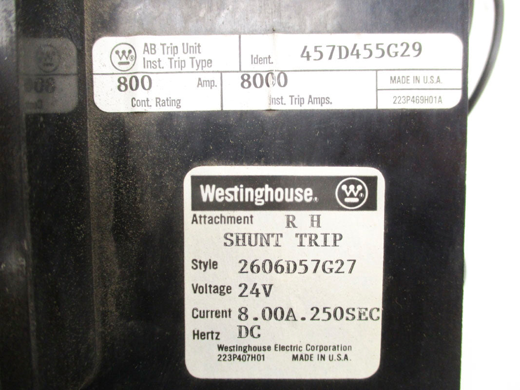 WESTINGHOUSE MC3800WK 457D455G29 600VAC 800A NSNP