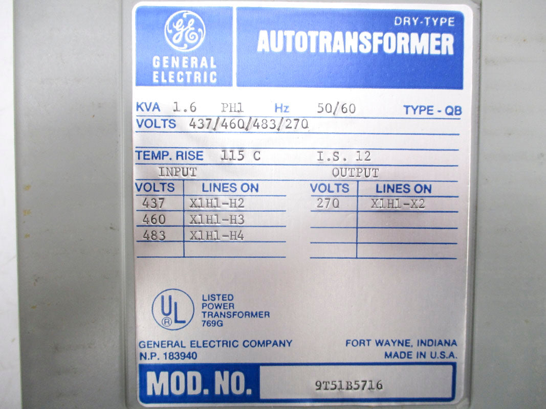 GENERAL ELECTRIC 9T51B5716 483V NSNP