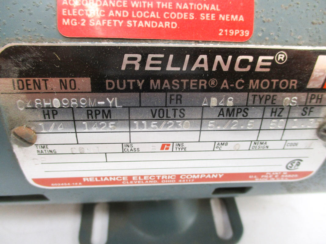 RELIANCE ELECTRIC C48H0989M-YL 230V 2.5A NSNP