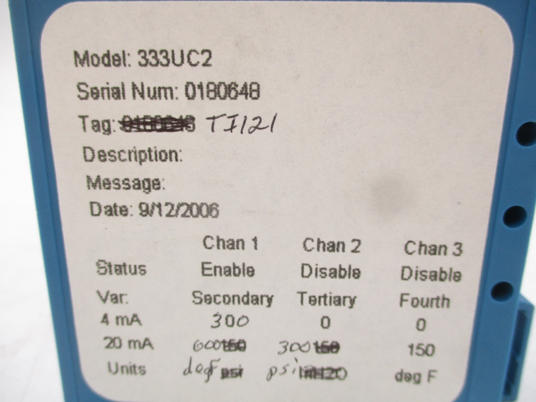 ROSEMOUNT 333UC2 42.4VDC (AS PICTURED) NSMP