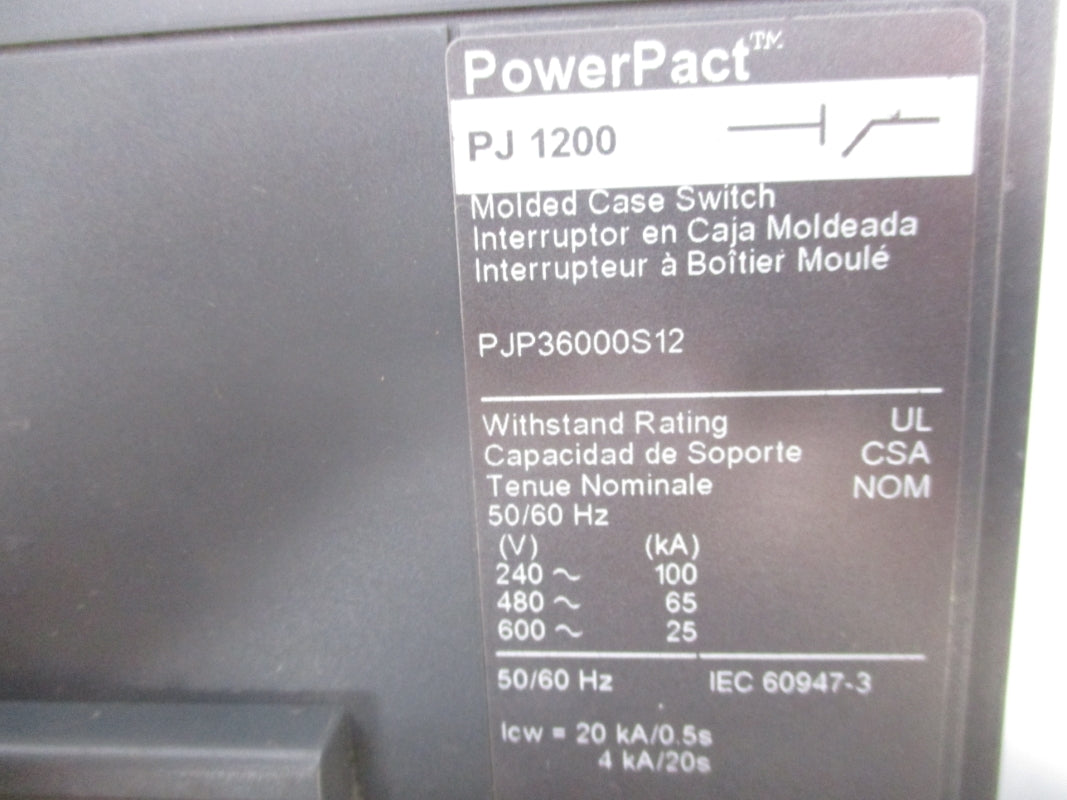 SQUARE D PJP36000S12 480V 1200A NSNP
