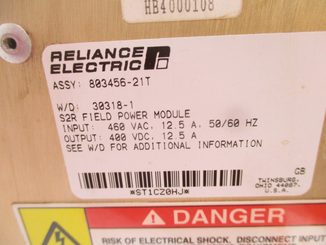 RELIANCE ELECTRIC 803456-21T 460VAC 12.5A UNMP