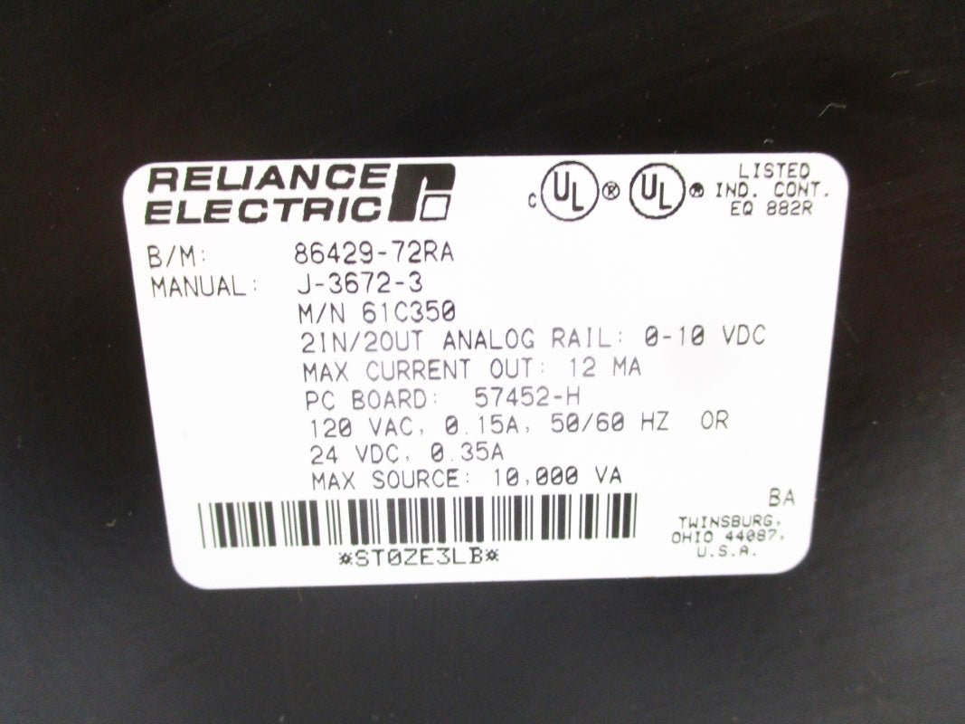 RELIANCE ELECTRIC 61C350 86429-72RA 120VAC .15A UNMP