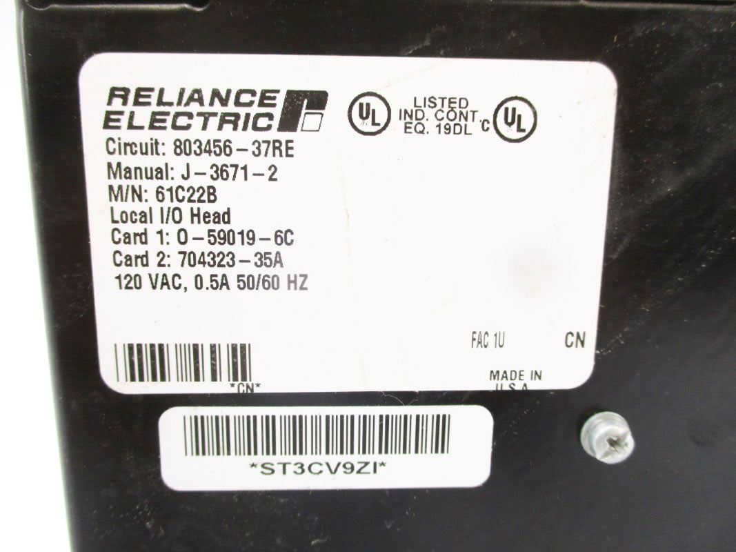 RELIANCE ELECTRIC 61C22B 803456-37RE 120VAC .5A UNMP