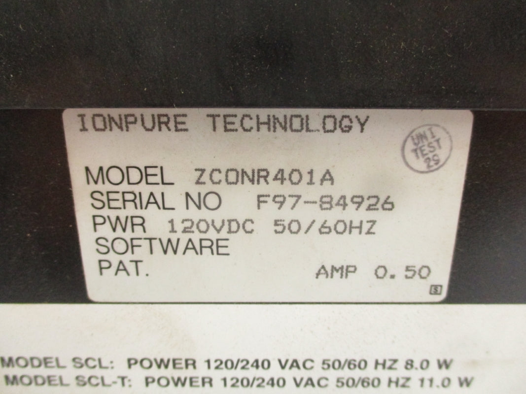 IONPURE TECHNOLOGY ZCONR401A 120VDC .50A NSMP