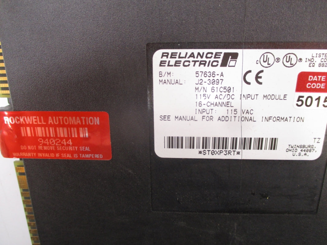 RELIANCE ELECTRIC 61C501 57636-A 115VAC UNMP
