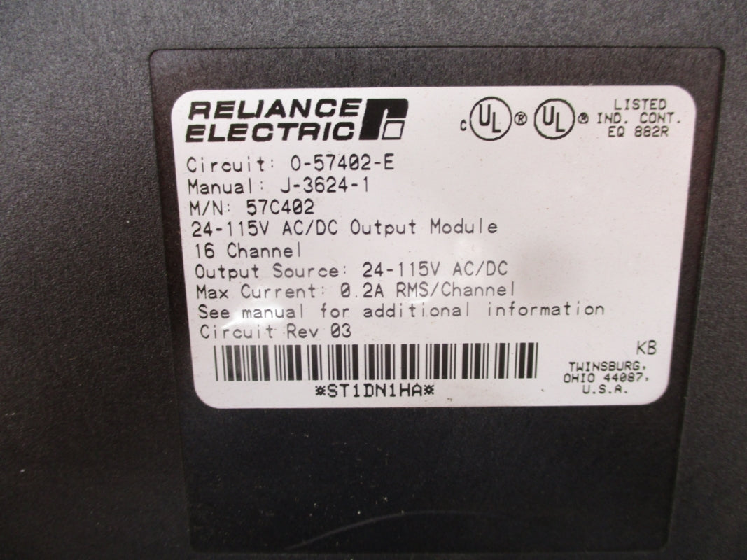 RELIANCE ELECTRIC 57C402 57402-E 24-115VAC 0.2A UNMP