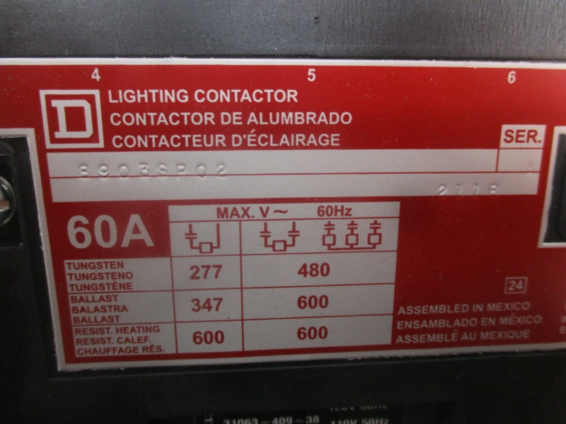 SQUARE D 8903SPO2V02 SER. A 110/120V 60A NSNP