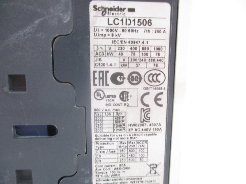 SCHNEIDER ELECTRIC LC1D1506F7 110V 250A NSNP
