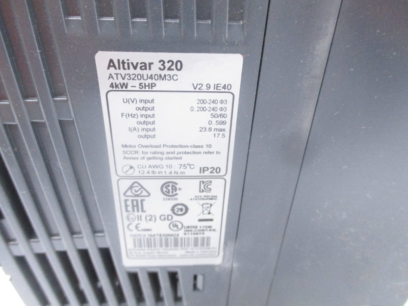 SCHNEIDER ELECTRIC ATV320U40M3C 240V (AS PICTURED) NSNP