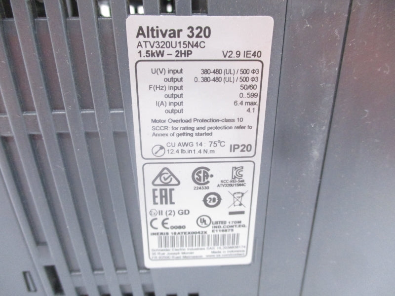 SCHNEIDER ELECTRIC ATV320U15N4C 380-480V 6.4A NSNP