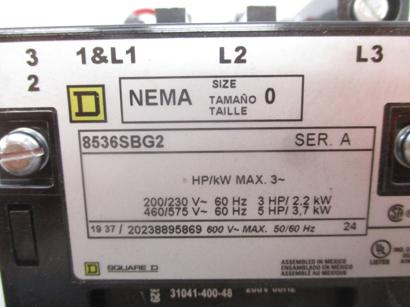 SQUARE D 8536SBG2 SER. A 208V NSNP