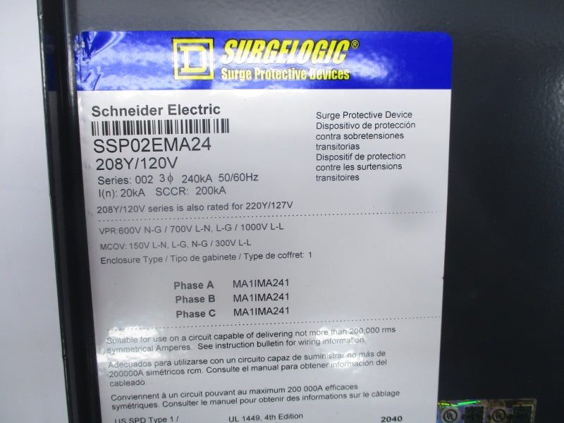 SQUARE D SSP02EMA24 SER. 002 208Y/120V NSNP