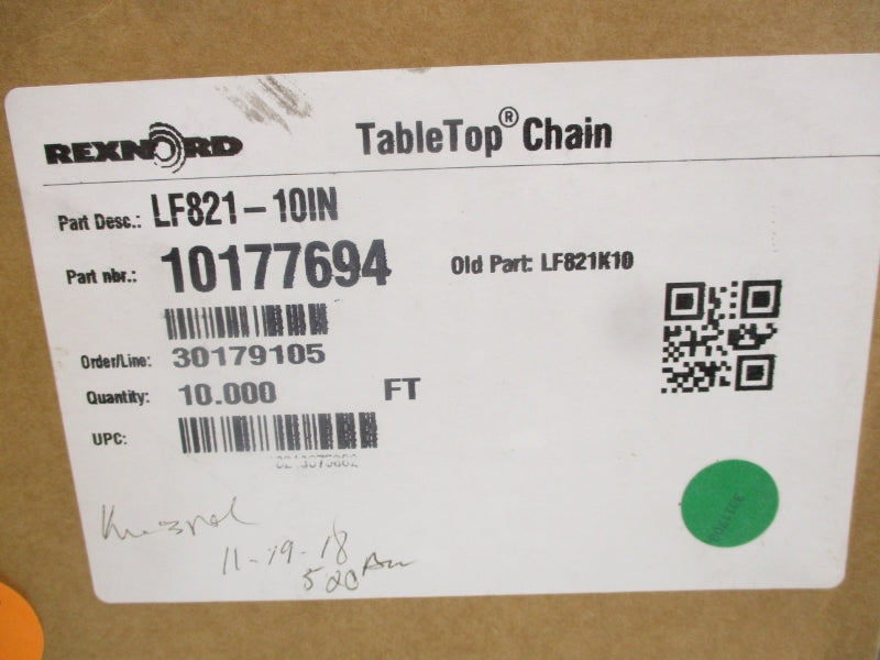 REXNORD LF821-10IN 10177694 10FT NSMP