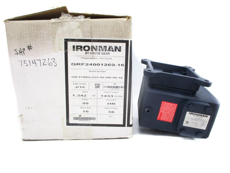 GROVE GEAR GR-FHMQ-824-40-HR-56-16 GRF24001260.16 40:1 NSMP