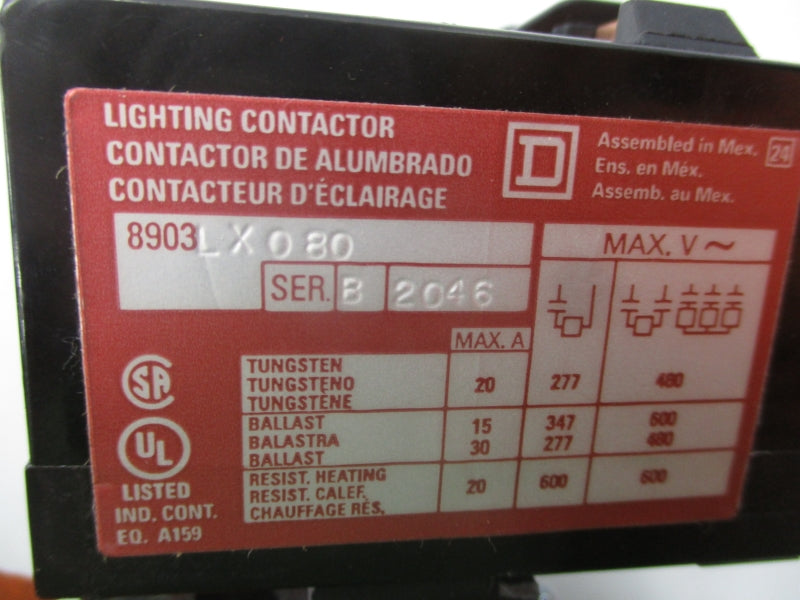 SQUARE D 8903LX080 SER. B 110/120V (AS PICTURED) NSNP