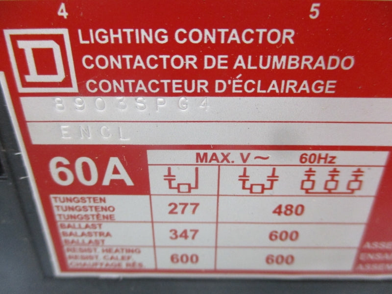 SQUARE D 8903SPG4 SER. D 110/120V 60A NSNP