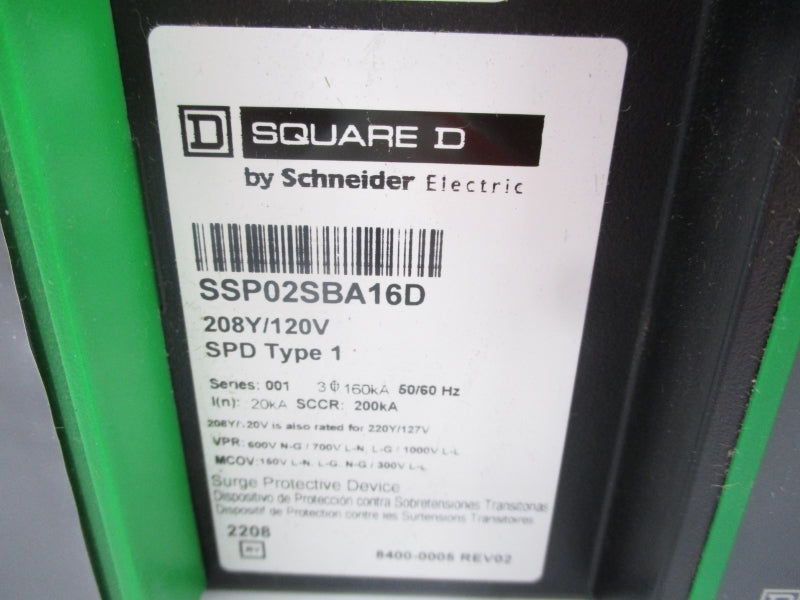 SQUARE D SSP02SBA16D SER. 001 120V NSNP
