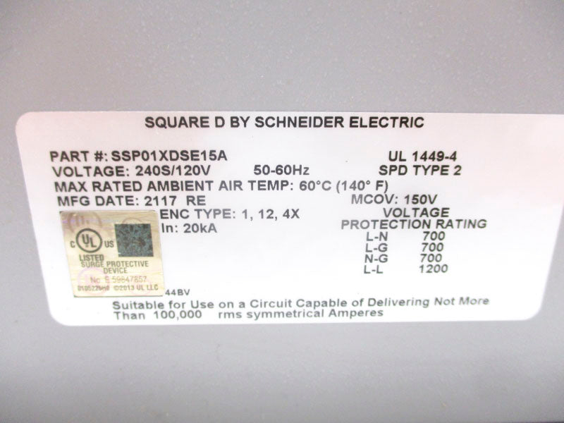 SQUARE D SSP01XDSE15A 120V NSNP