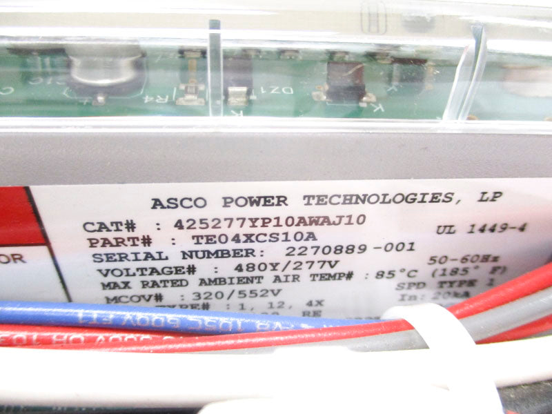 ASCO TE04XCS10A 425277YP10AWAJ10 480Y/277V NSNP