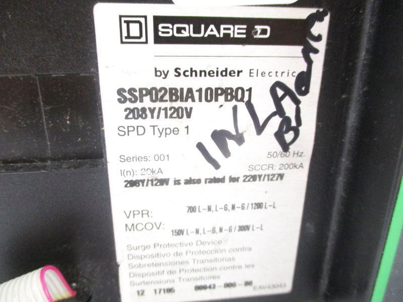 SQUARE D SSP02BIA10PBQ1 208Y/120V (AS PICTURED) UNMP
