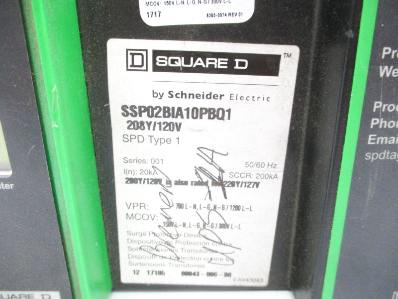 SQUARE D SSP02BIA10PBQ1 208Y/120V UNMP