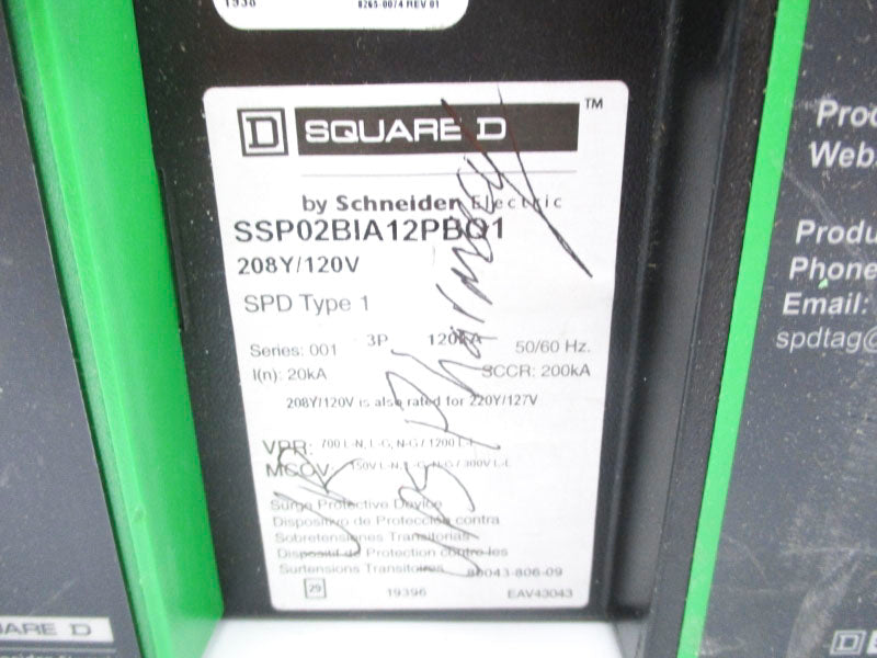 SQUARE D SSP02BIA12PBQ1 208Y/120V UNMP