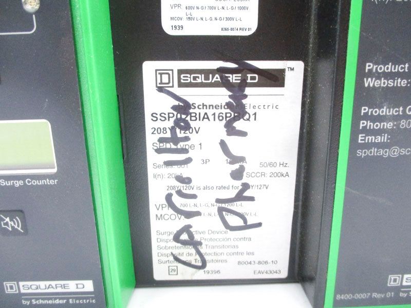 SQUARE D SSP02BIA16PBQ1 120V UNMP