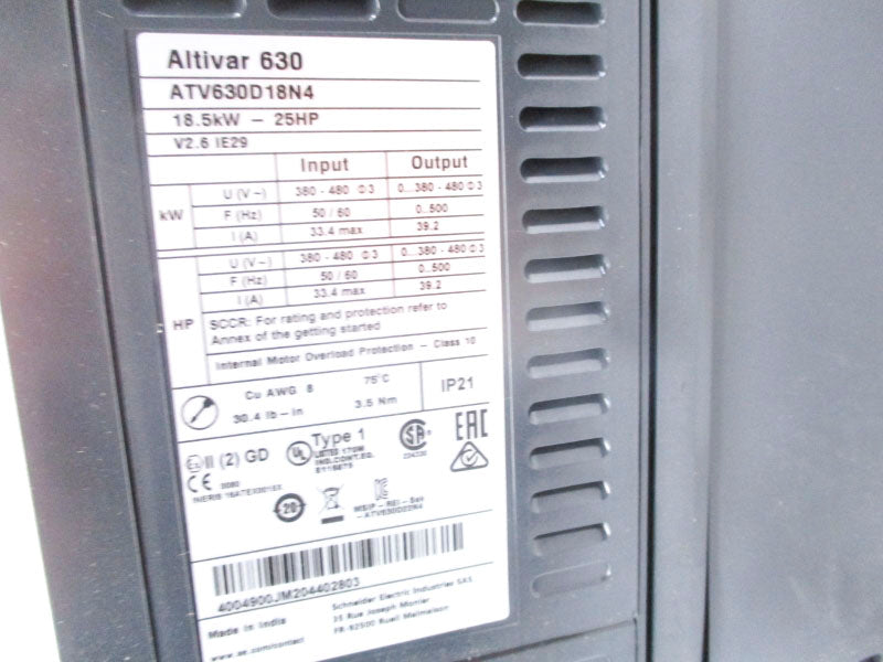 SCHNEIDER ELECTRIC ATV630D18N4 380-480V 33.4A NSNP