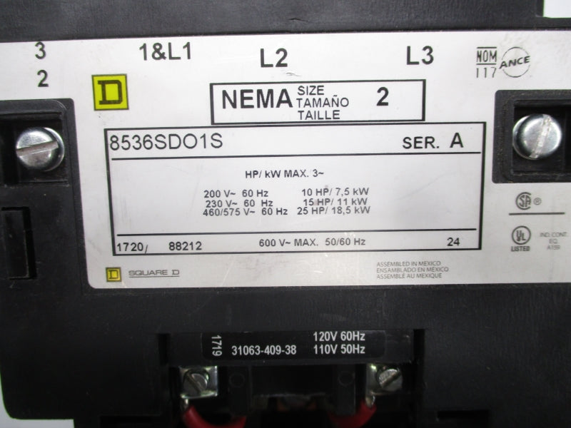 SQUARE D 8536SDO1S SER. A 110/120V (AS PICTURED) NSNP