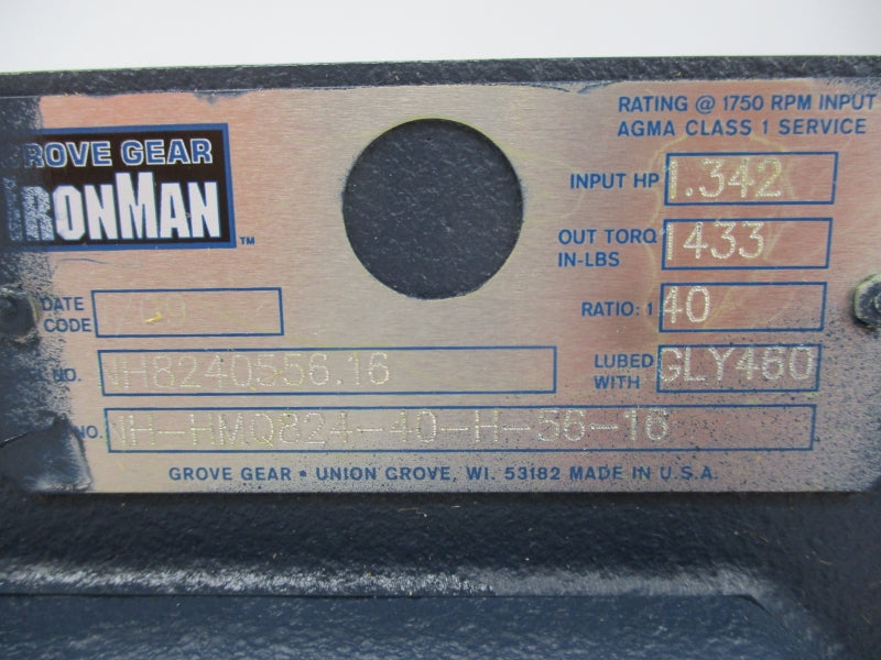 GROVE GEAR NH8240556.16 NH-HMQ824-40-H-56-16 NSMP