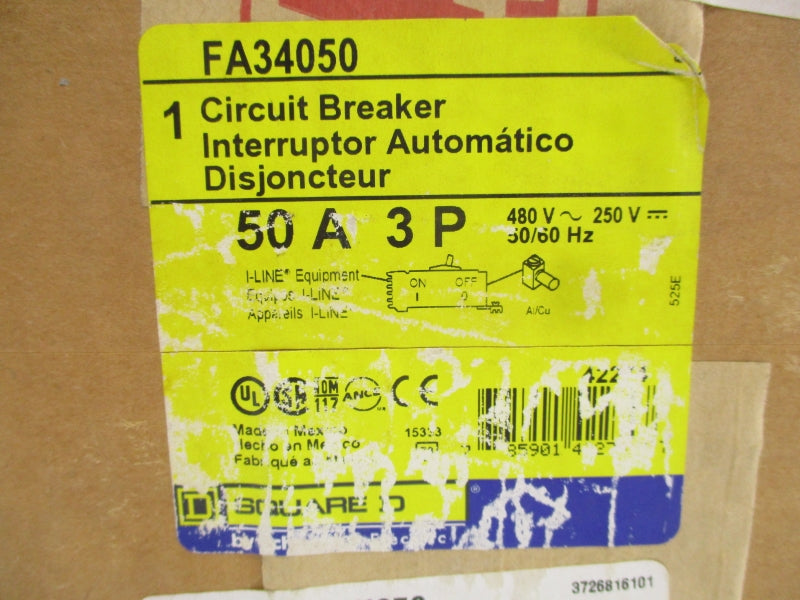 SQUARE D FA34050 480V 50A NSFS