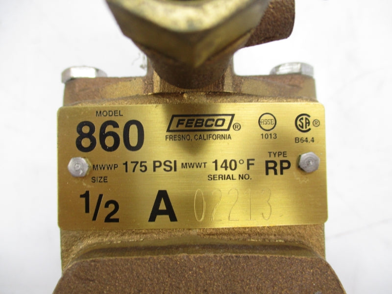 FEBCO 860-1/2"BV 175PSI UNMP