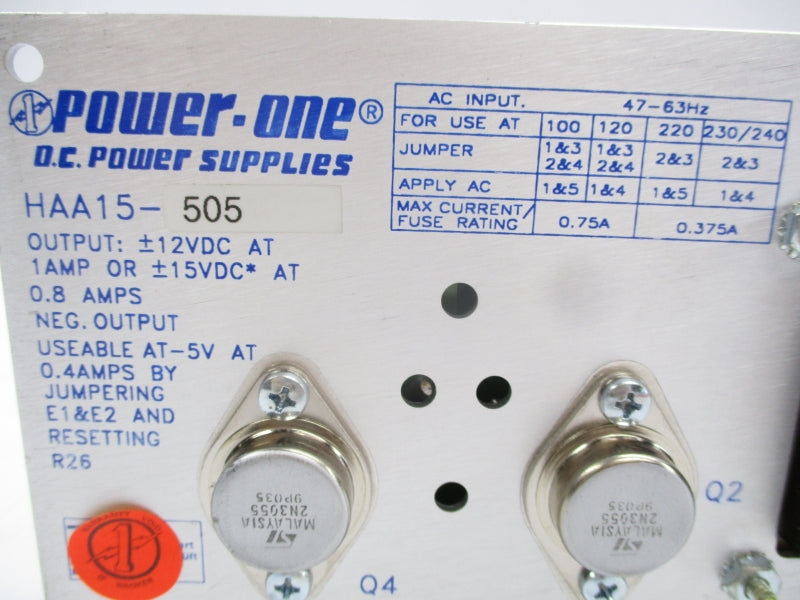 POWER-ONE HAA15-505 240V 0.75A REMAN