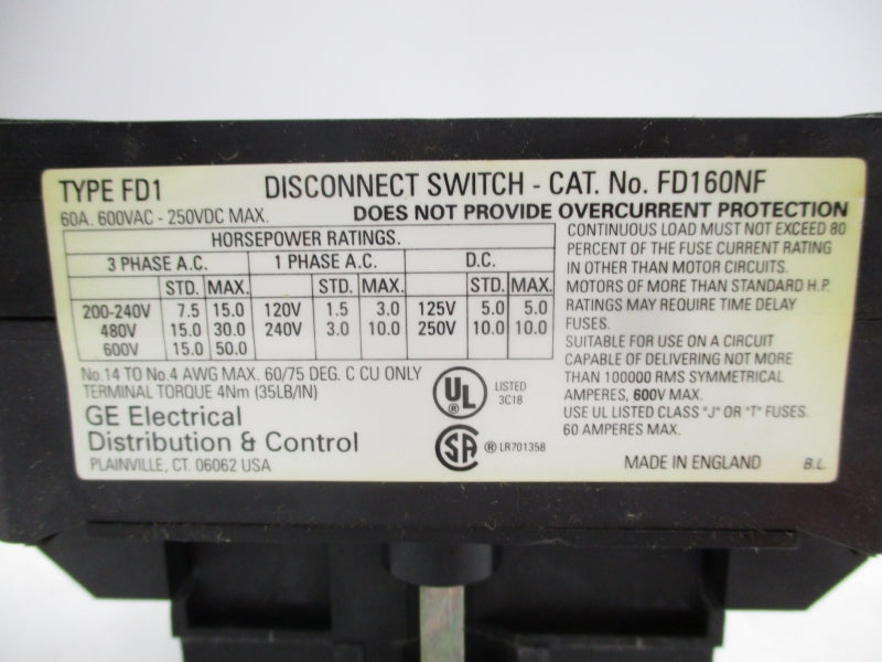 GENERAL ELECTRIC FD160NF 600V 60A NSMP