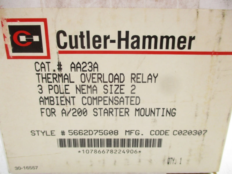 CUTLER HAMMER AA23A 5662D75G08 NSFS