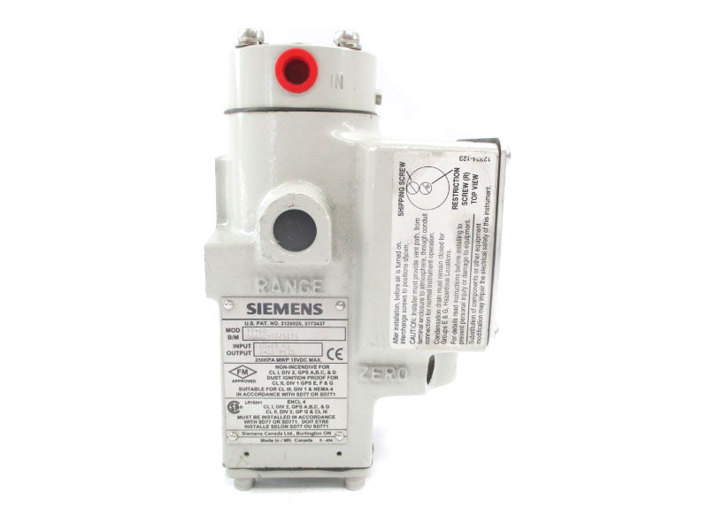 SIEMENS 77-40 12451-40/41YA 15VDC 3-15PSI NSNP
