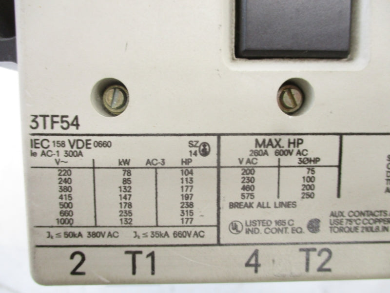 SIEMENS 3TF54 115V 300A NSNP